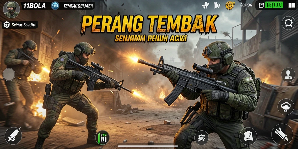 Antarmuka permainan <strong>11BOLA</strong> yang penuh aksi dan dinamis.