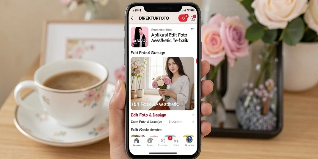 Tampilan antarmuka <strong>DIREKTURTOTO</strong> yang mudah digunakan untuk editing foto aesthetic.