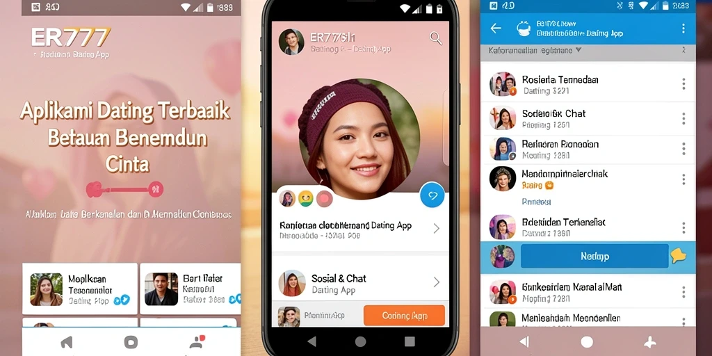 Tampilan antarmuka utama ER777 dengan fitur kencan yang interaktif.