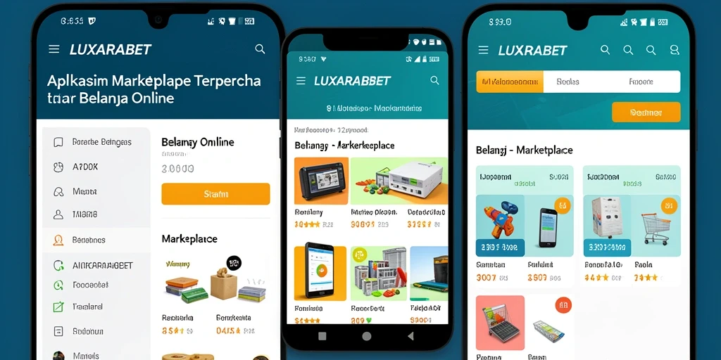 Tampilan antarmuka LUXARABET yang mudah digunakan untuk berbelanja.