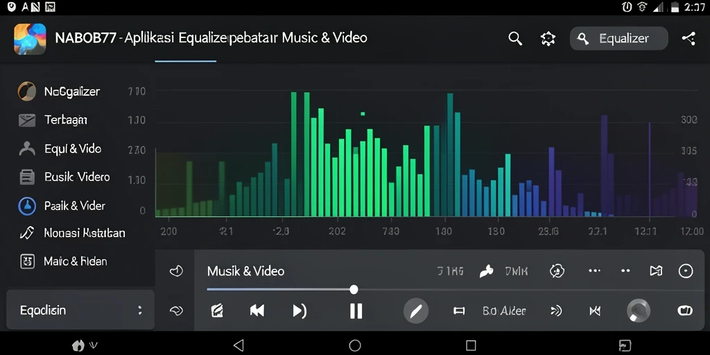 Antarmuka rapi dan intuitif dari aplikasi Equalizer NABOB77.