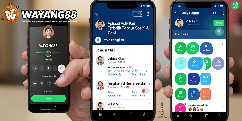 Antarmuka aplikasi WAYANG88 untuk panggilan VoIP yang mudah digunakan.